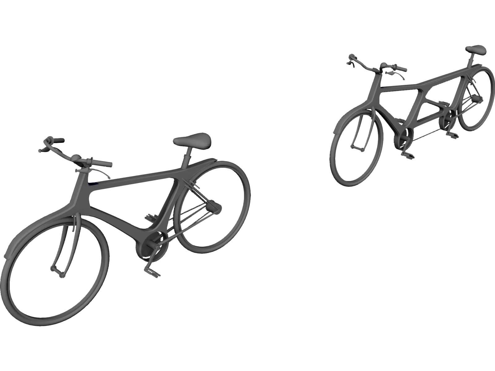 Modern Single and Tandem Bicycles 3D Model main preview