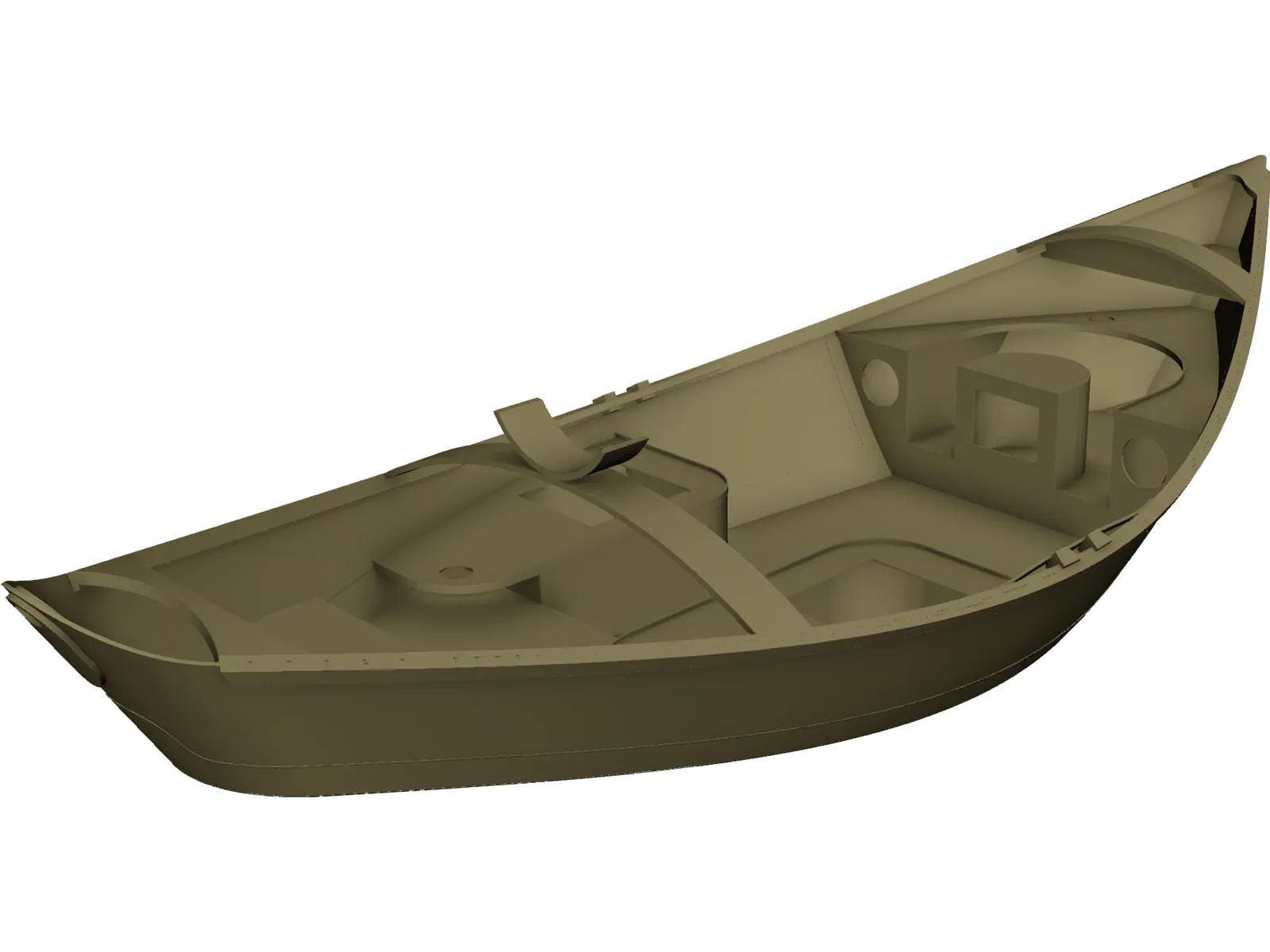 Wooden Drift Boat 3D Model main preview