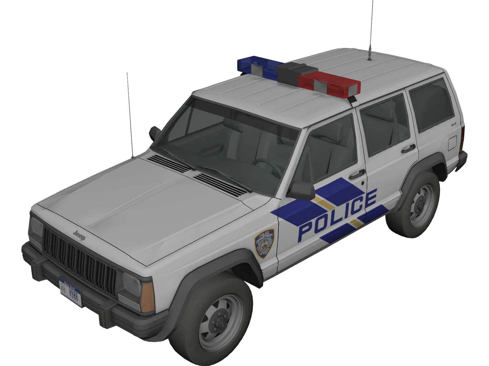 Jeep Cherokee Police 3D Model main preview