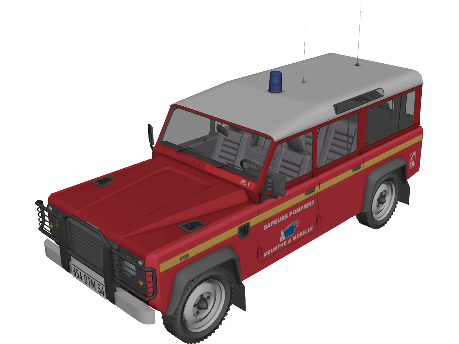 Land Rover Defender 110 Fire 3D Model main preview