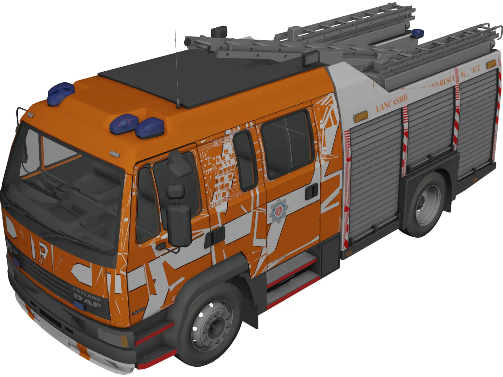 DAF Leyland 55 Fire 3D Model main preview