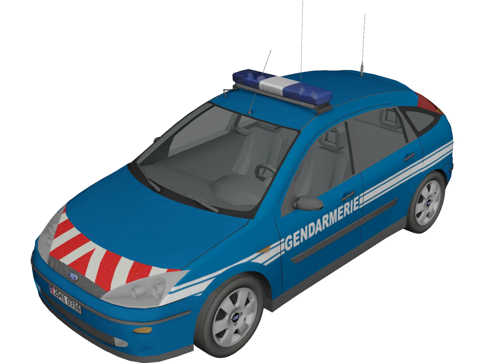 Ford Focus Gendarmerie 3D Model main preview