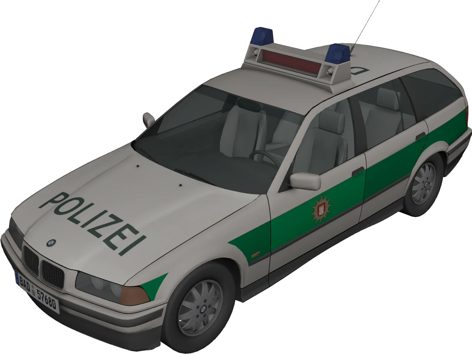 BMW 318i Combi Polizei 3D Model main preview