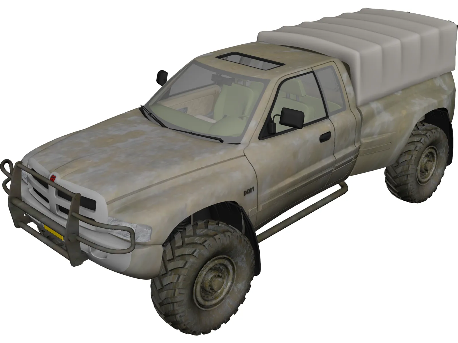 Dodge RAM Army 3D Model main preview
