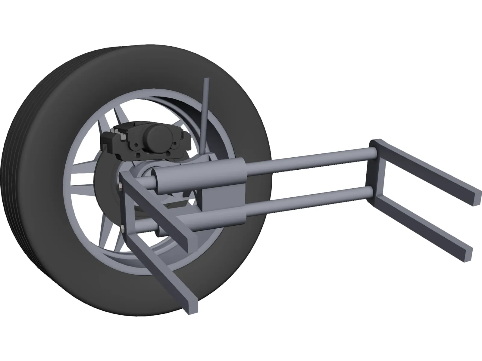 Sliding Pillar Suspension 3D Model main preview