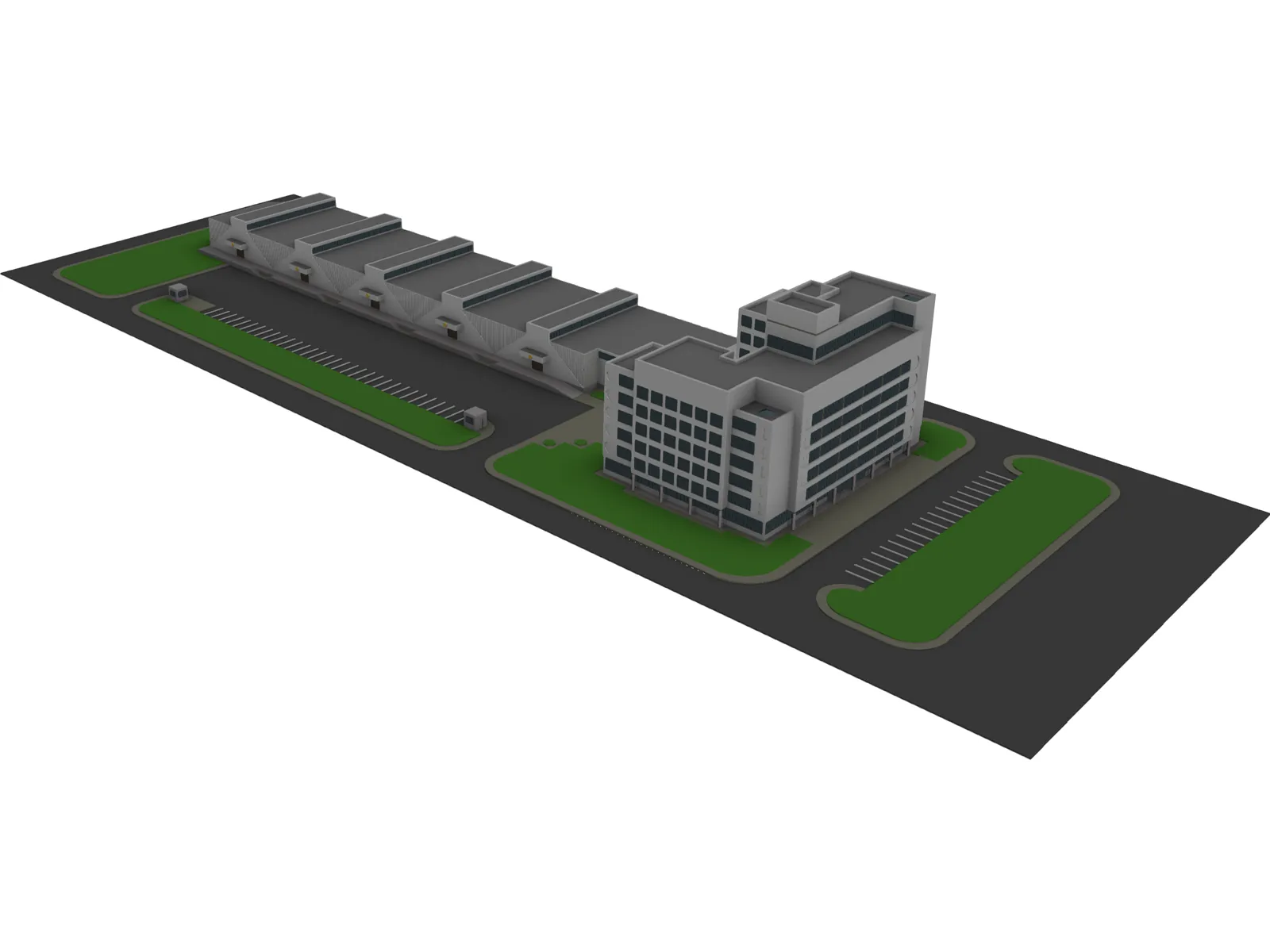Logistic Company Complex 3D Model main preview