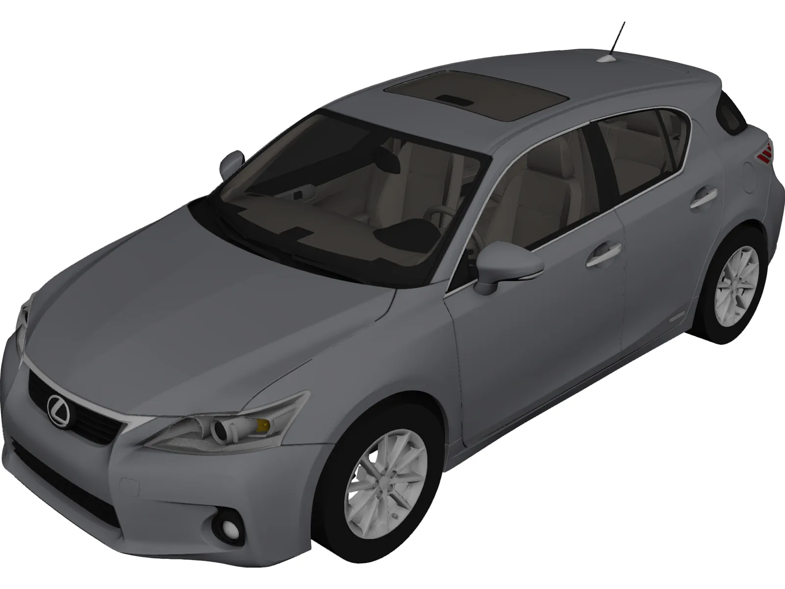Lexus CT200h (2012) 3D Model main preview