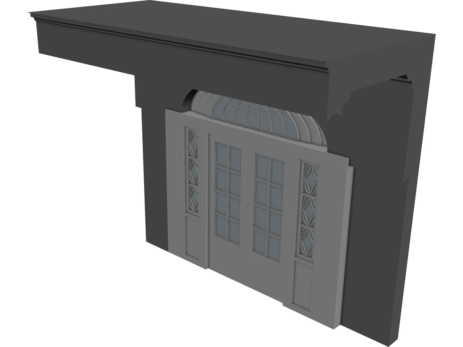 Federal Style Entry Double Doorway 3D Model main preview