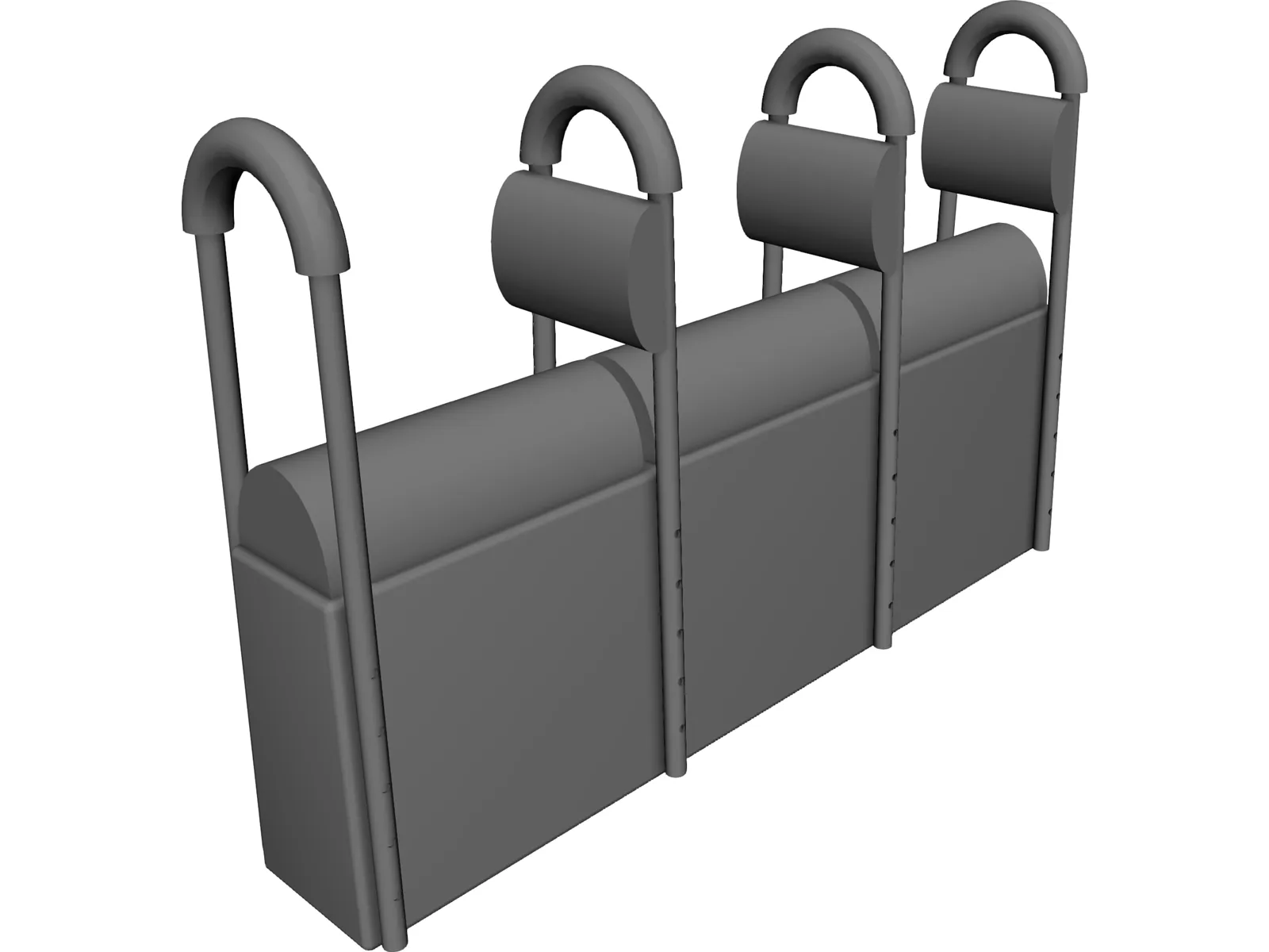 Jockey Seat 3 Person 3D Model main preview