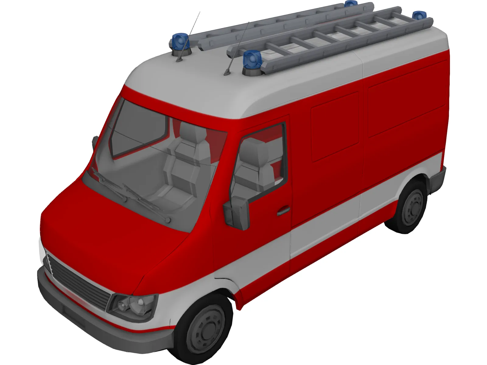 Firetruck Small 3D Model main preview