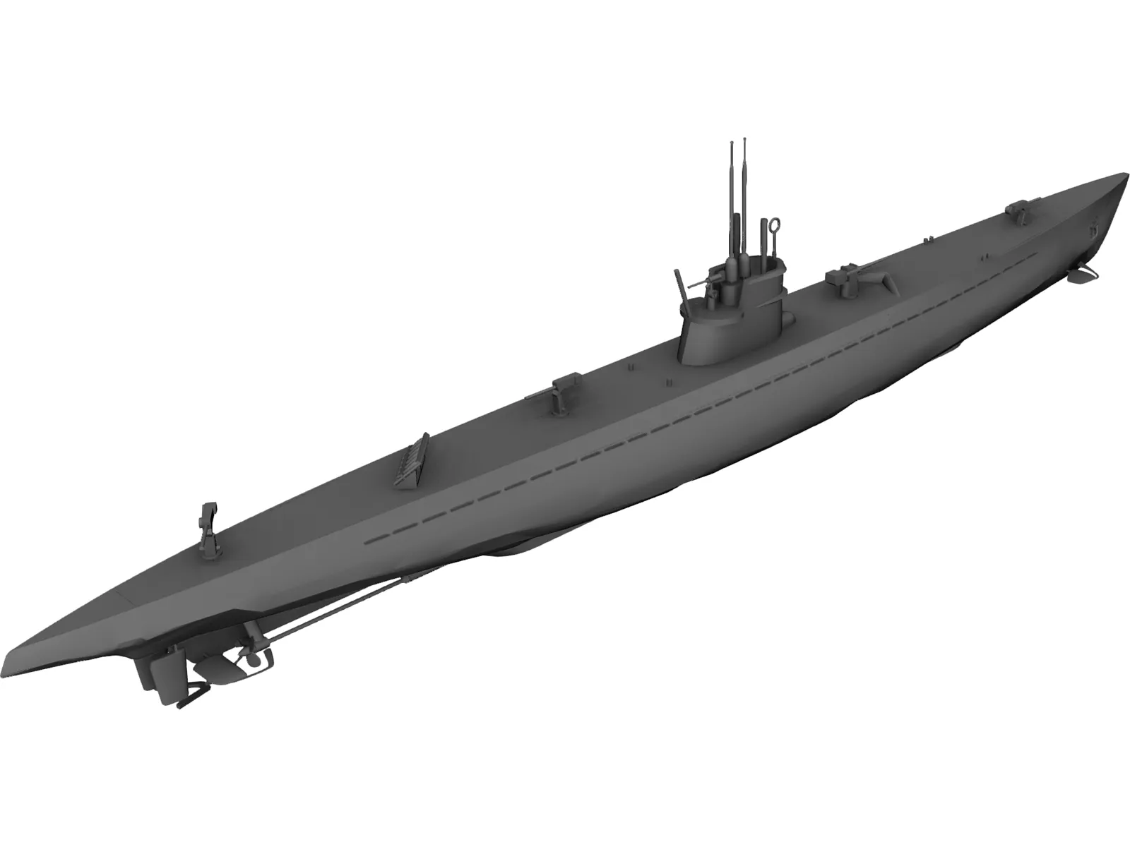Modern Submarine 3D Model main preview