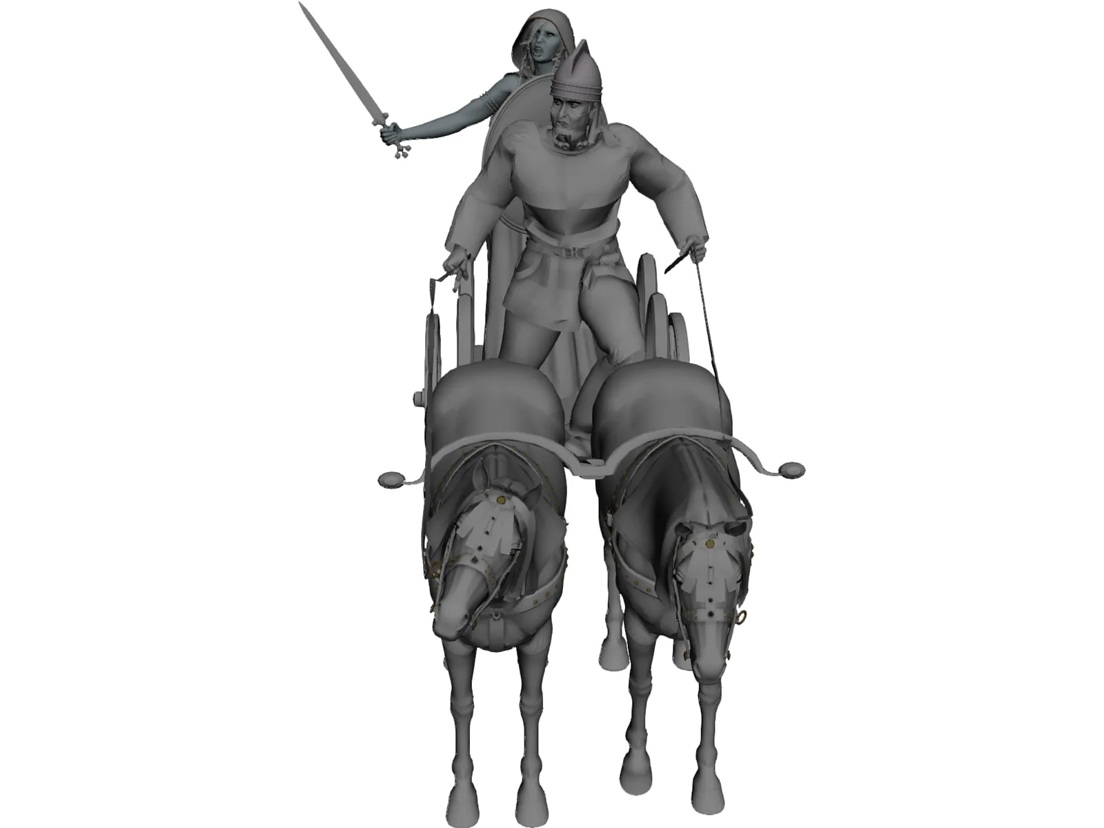 British Chariot 3D Model main preview
