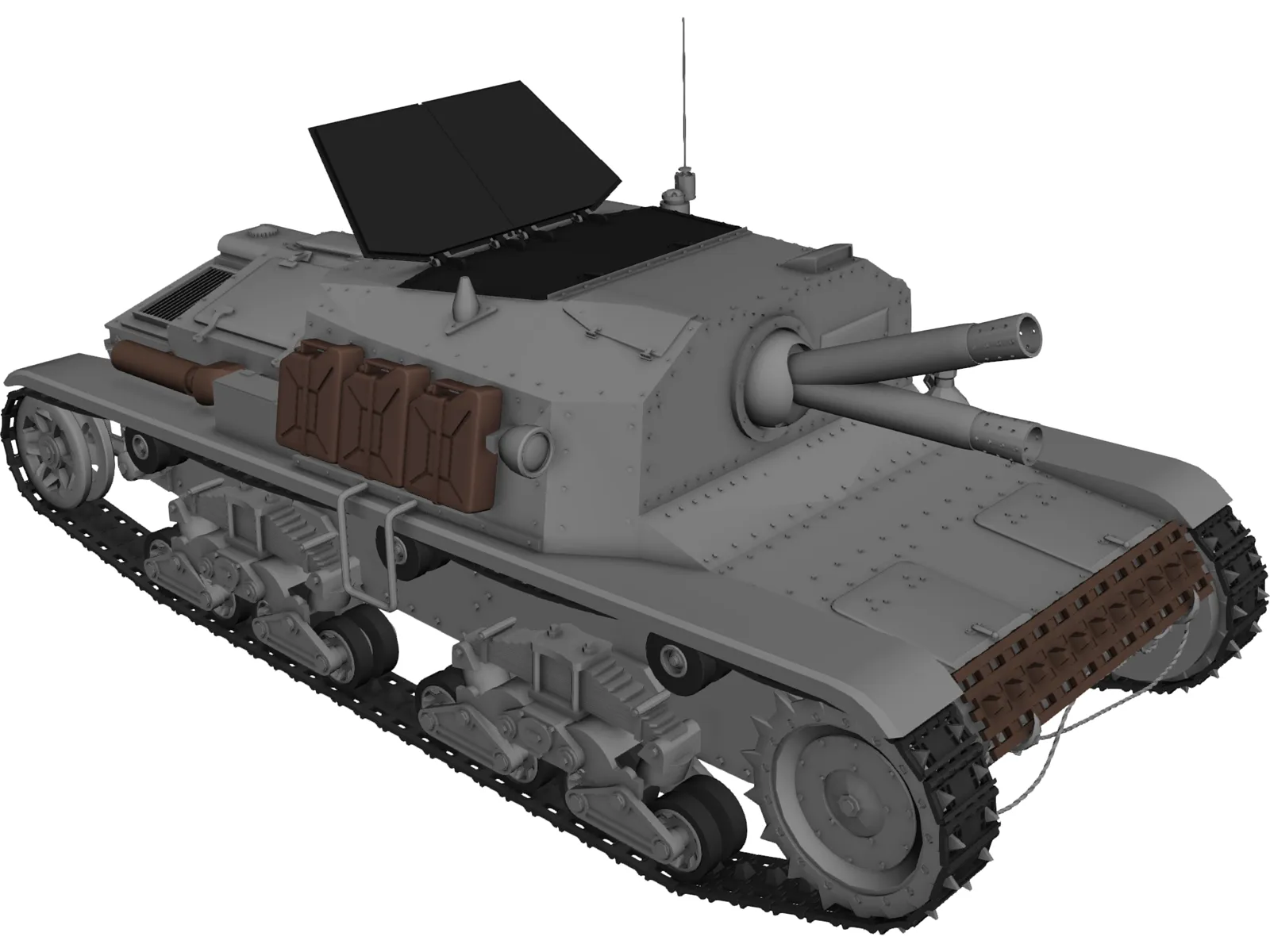 Semovente 75mm 3D Model main preview