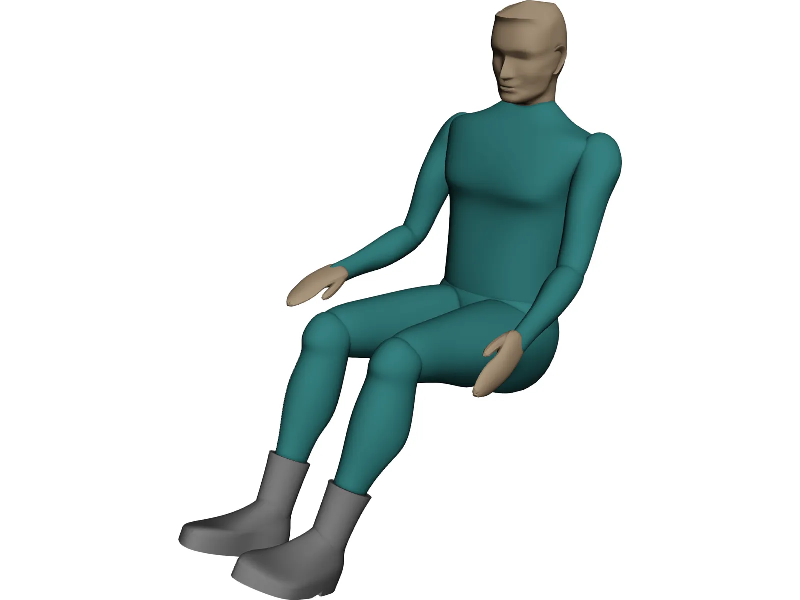 Pilot Sitting 3D Model main preview