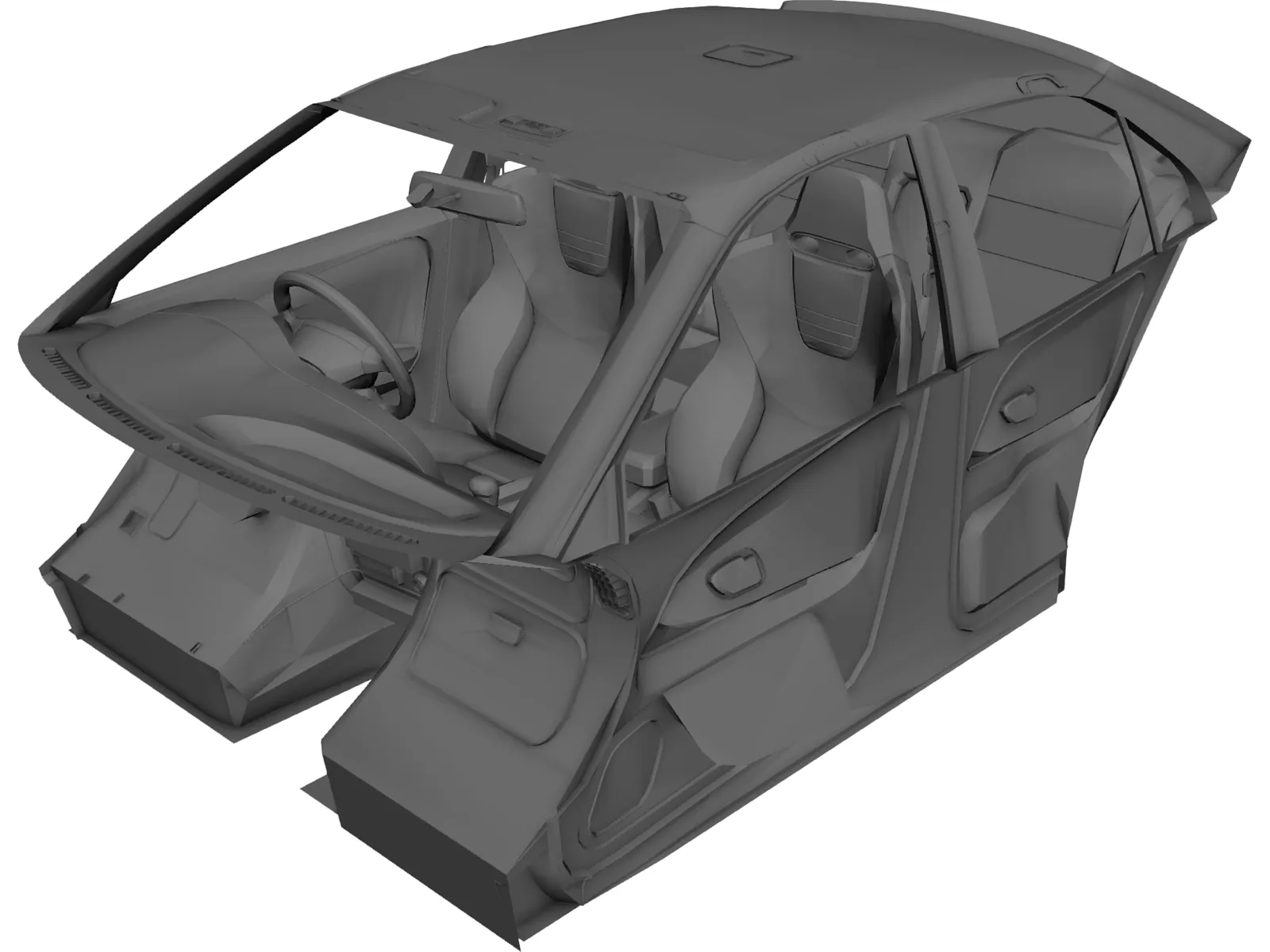 Interior Mitsubishi Evolution VI (1997) 3D Model main preview