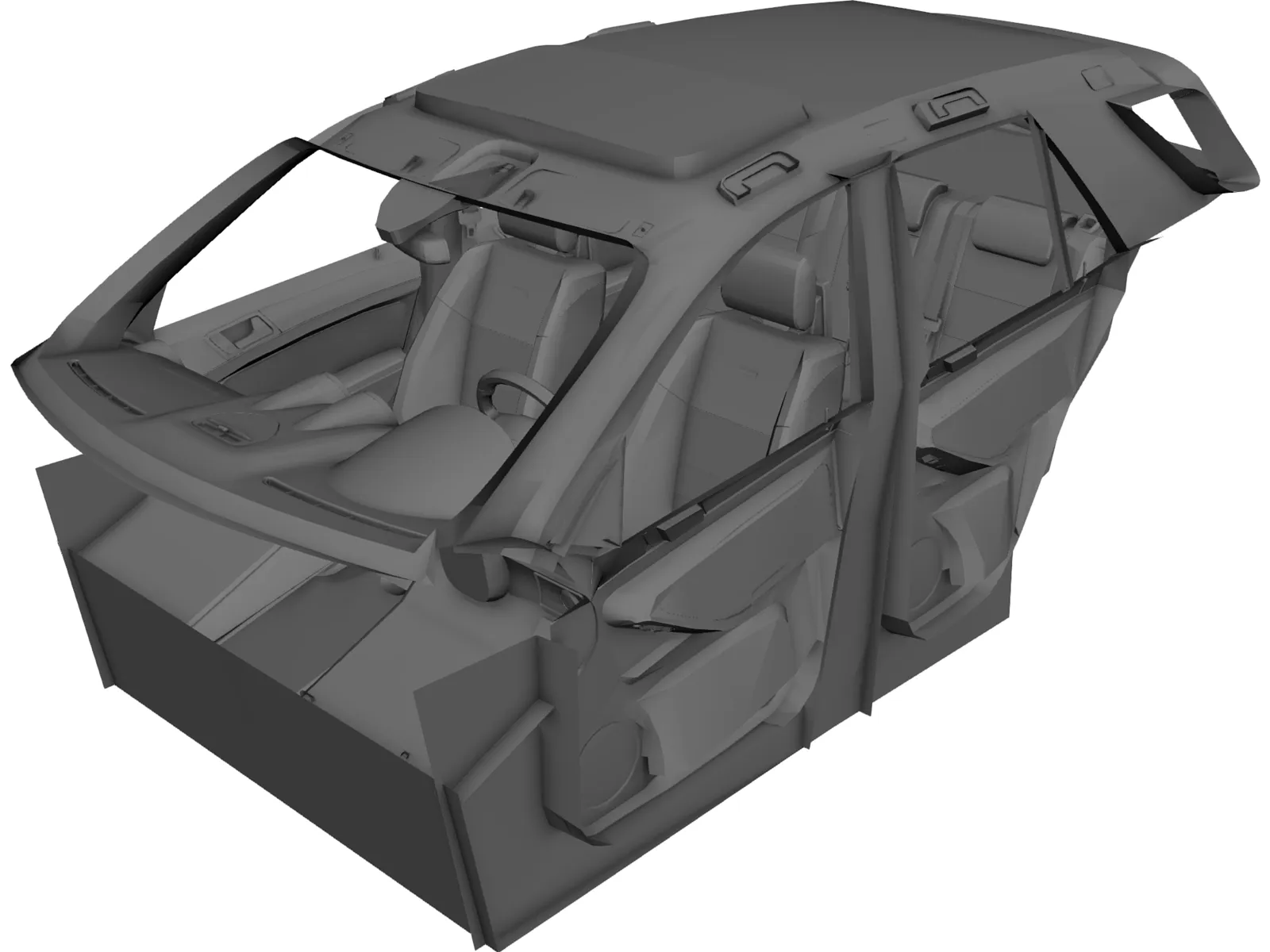 Interior Mercedes-Benz ML63 (2010) 3D Model main preview