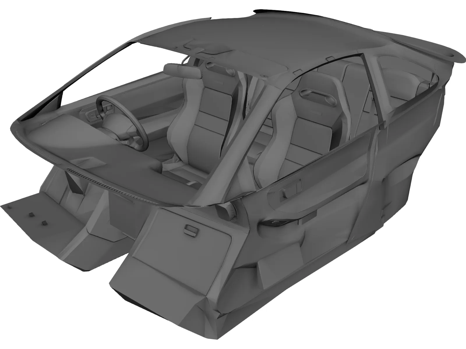 Interior Honda Integra R (2000) 3D Model main preview