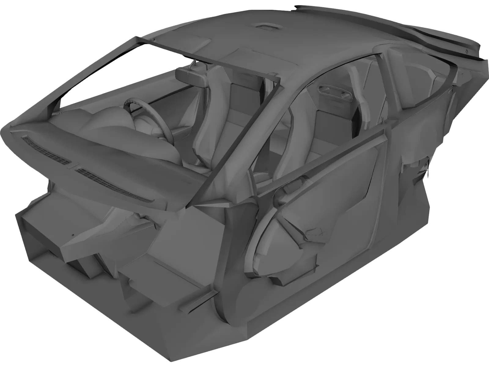 Interior Honda Integra R (2002) 3D Model main preview