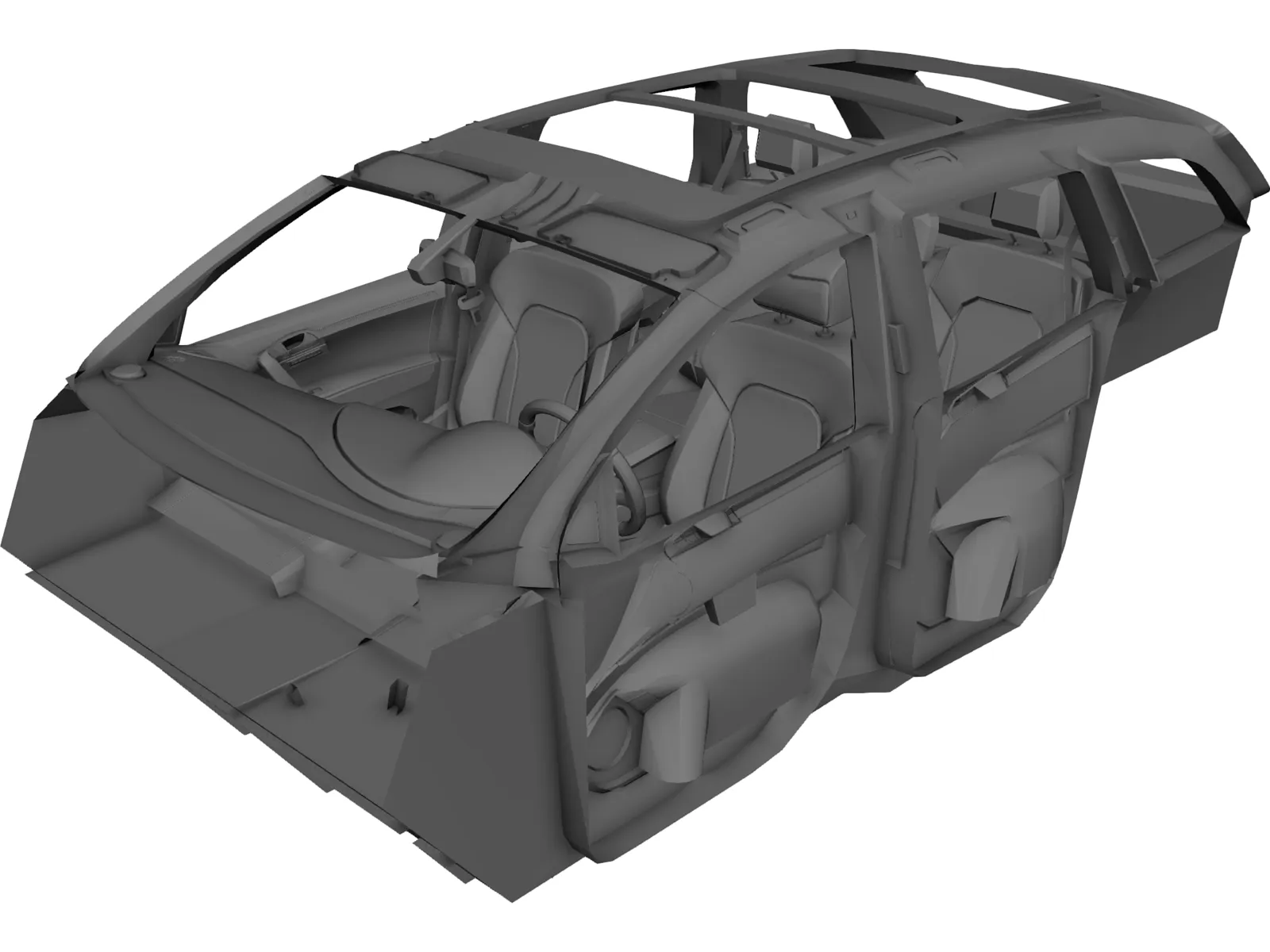 Interior Audi Q7 (2009) 3D Model main preview