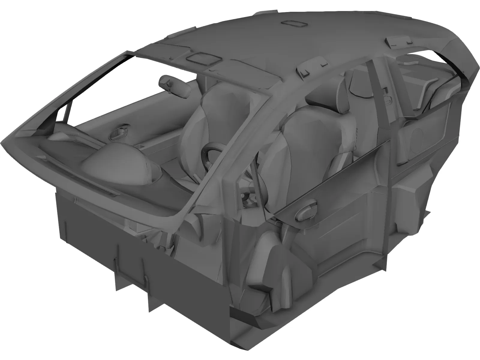 Interior Toyota Yaris S (2008) 3D Model main preview