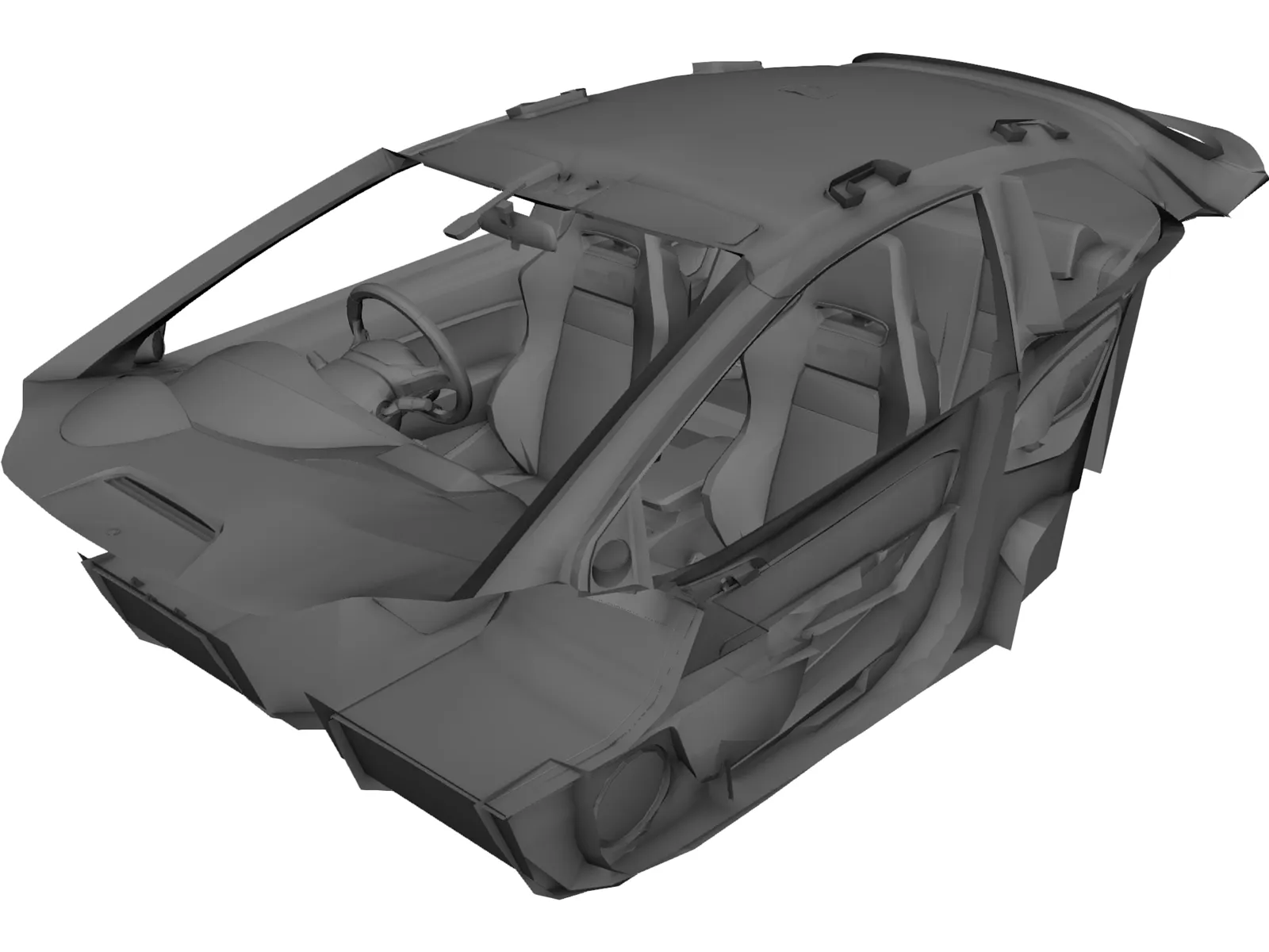 Interior Honda Civic Type-R (2007) 3D Model main preview