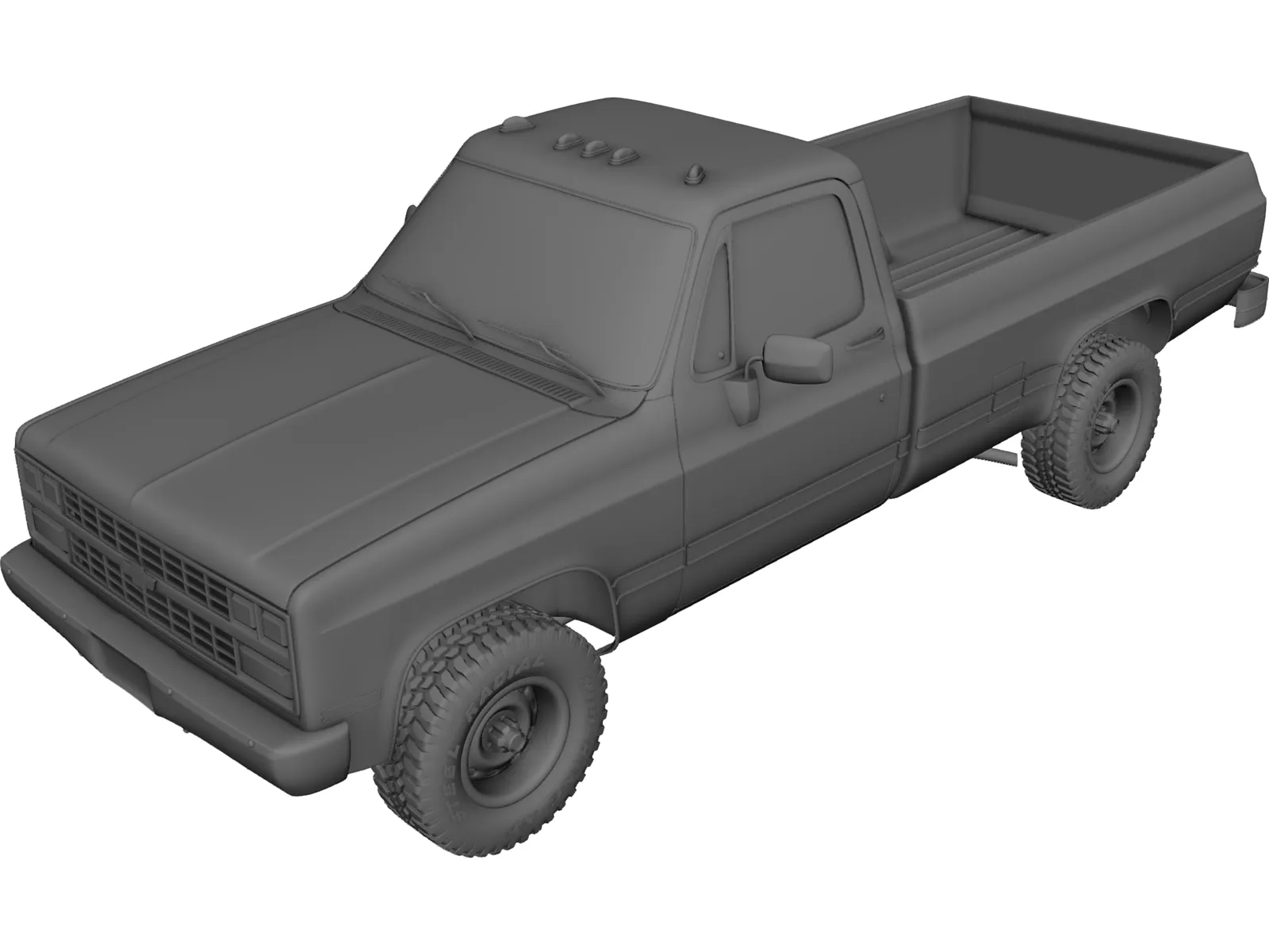 Chevrolet K20 Pickup (1987) 3D Model main preview