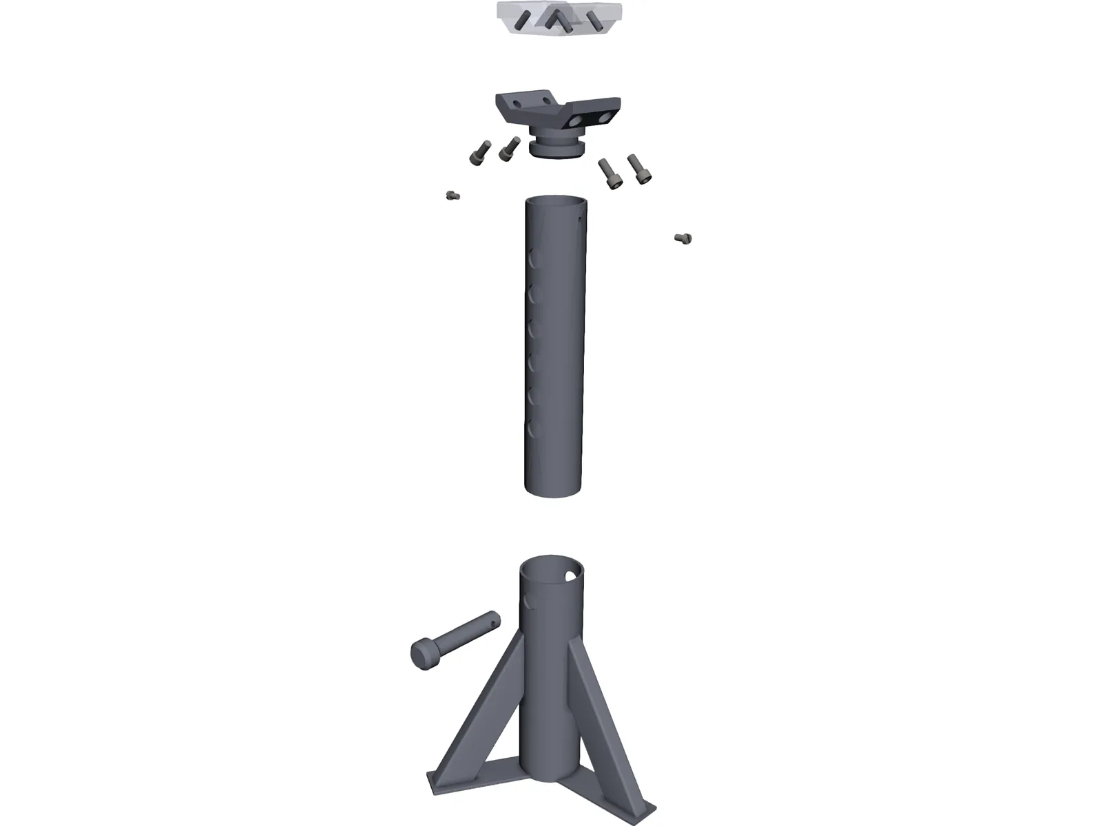 Axle Support Stand 3D Model main preview