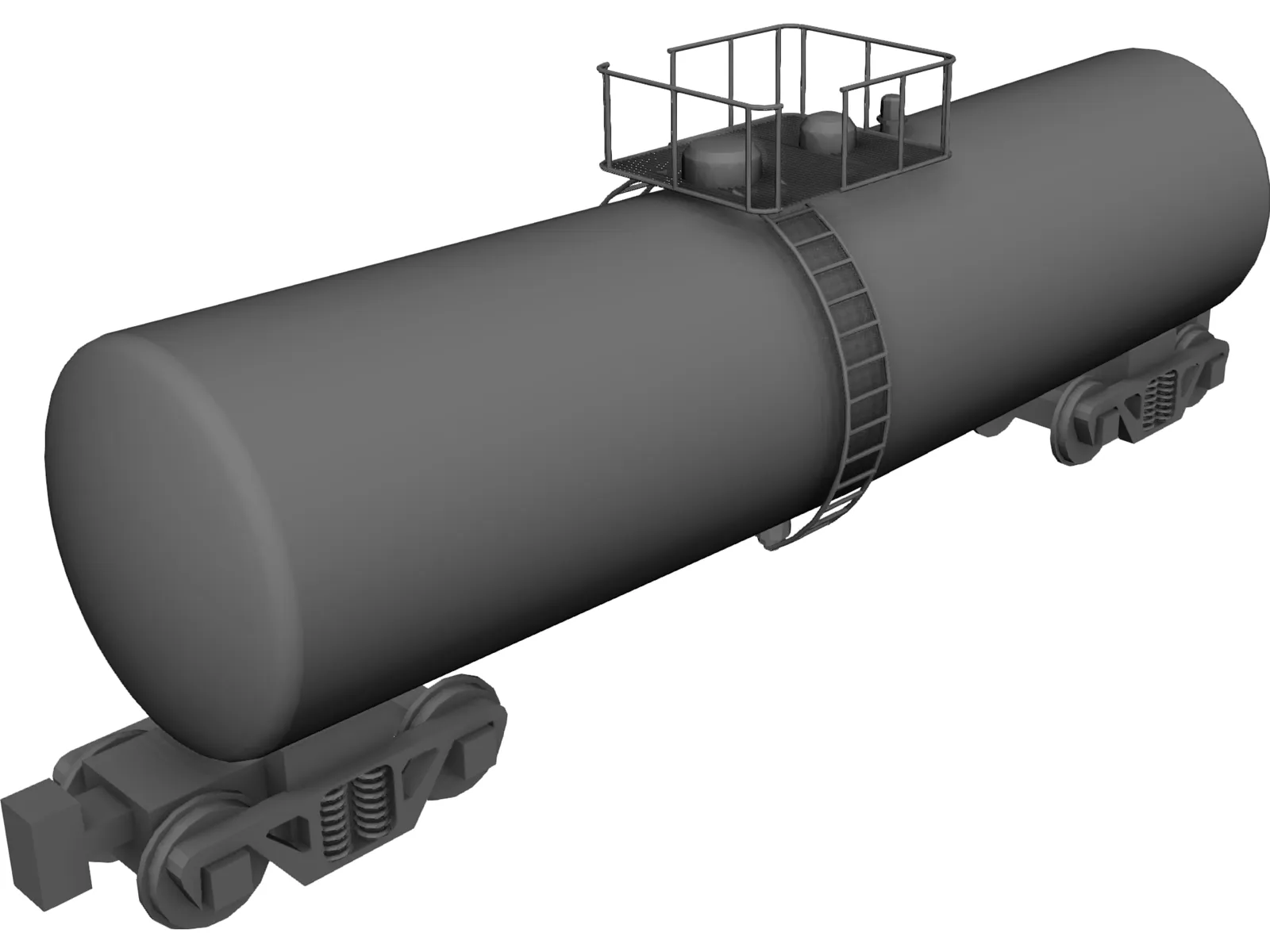 Tanker Rail Car 3D Model main preview