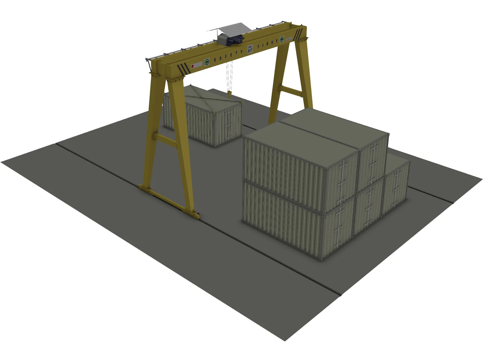 Port Crane 3D Model main preview