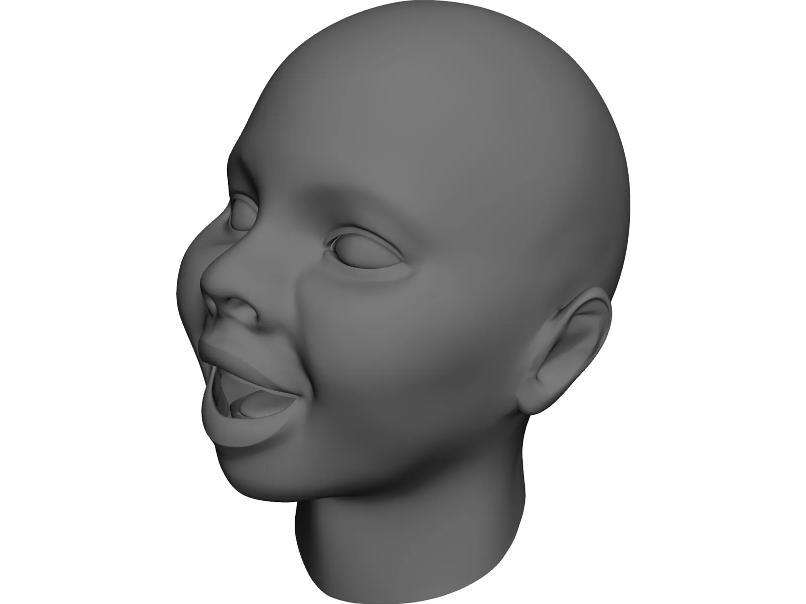 Baby Head 3D Model main preview