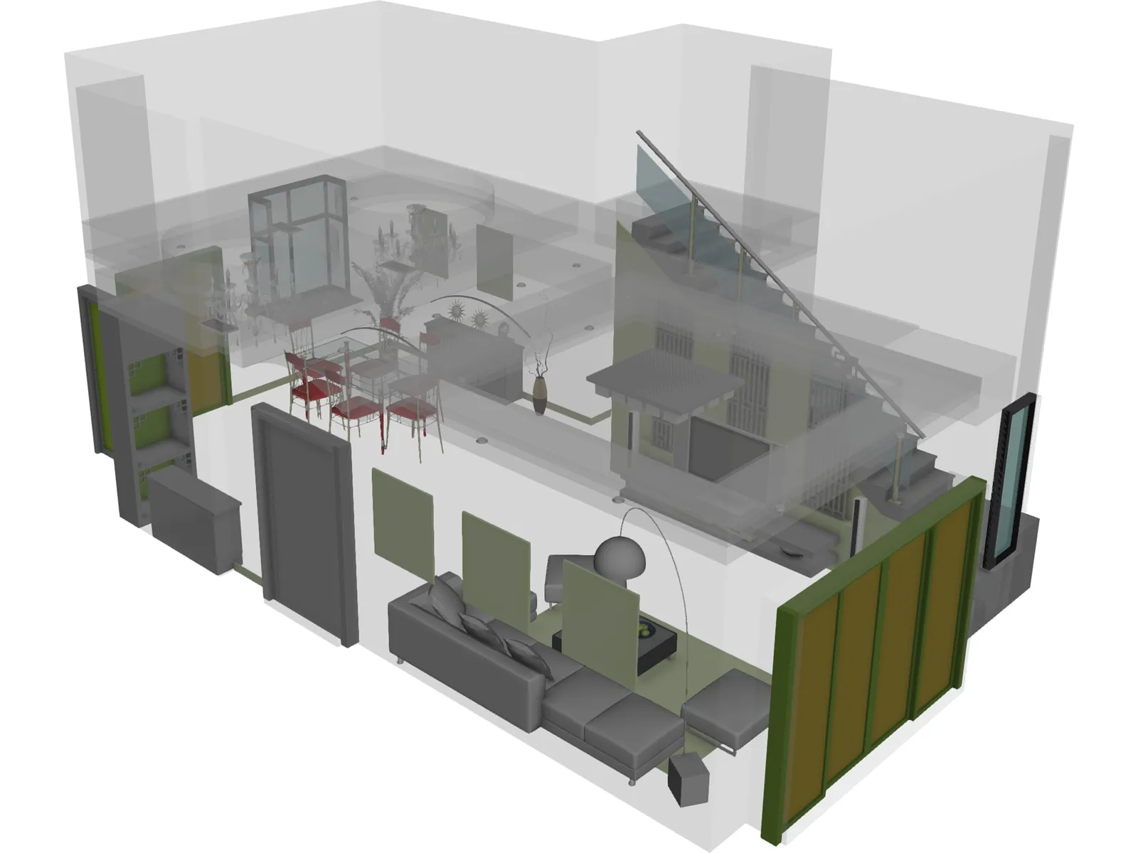 Living Room 3D Model main preview