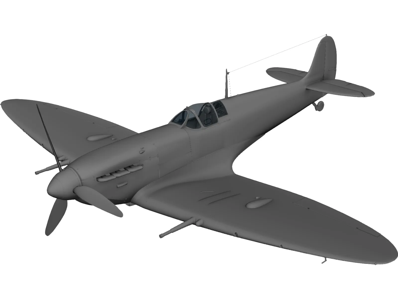 Supermarine Spitfire 3D Model main preview