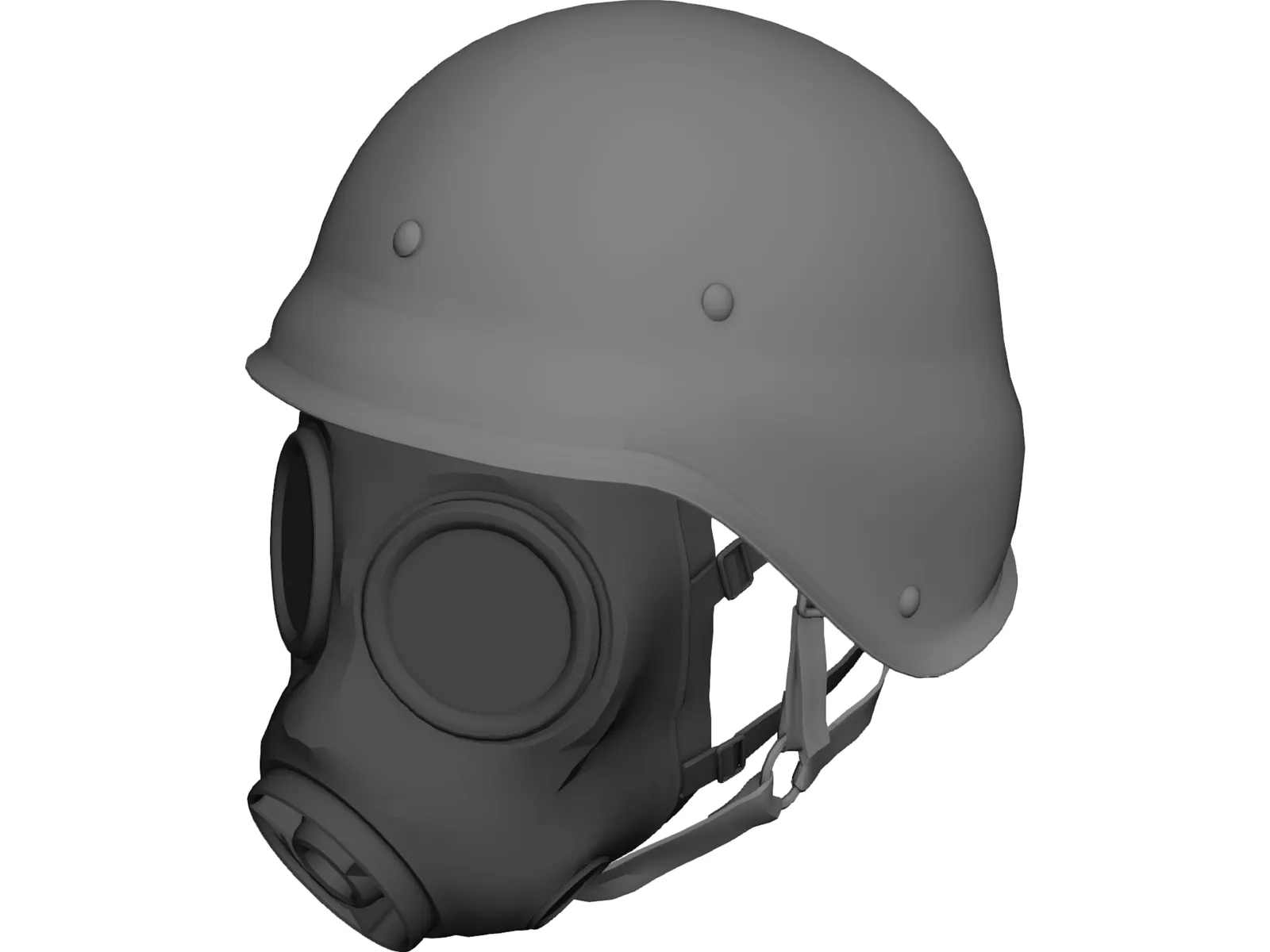 Gasmask with Helmet 3D Model main preview