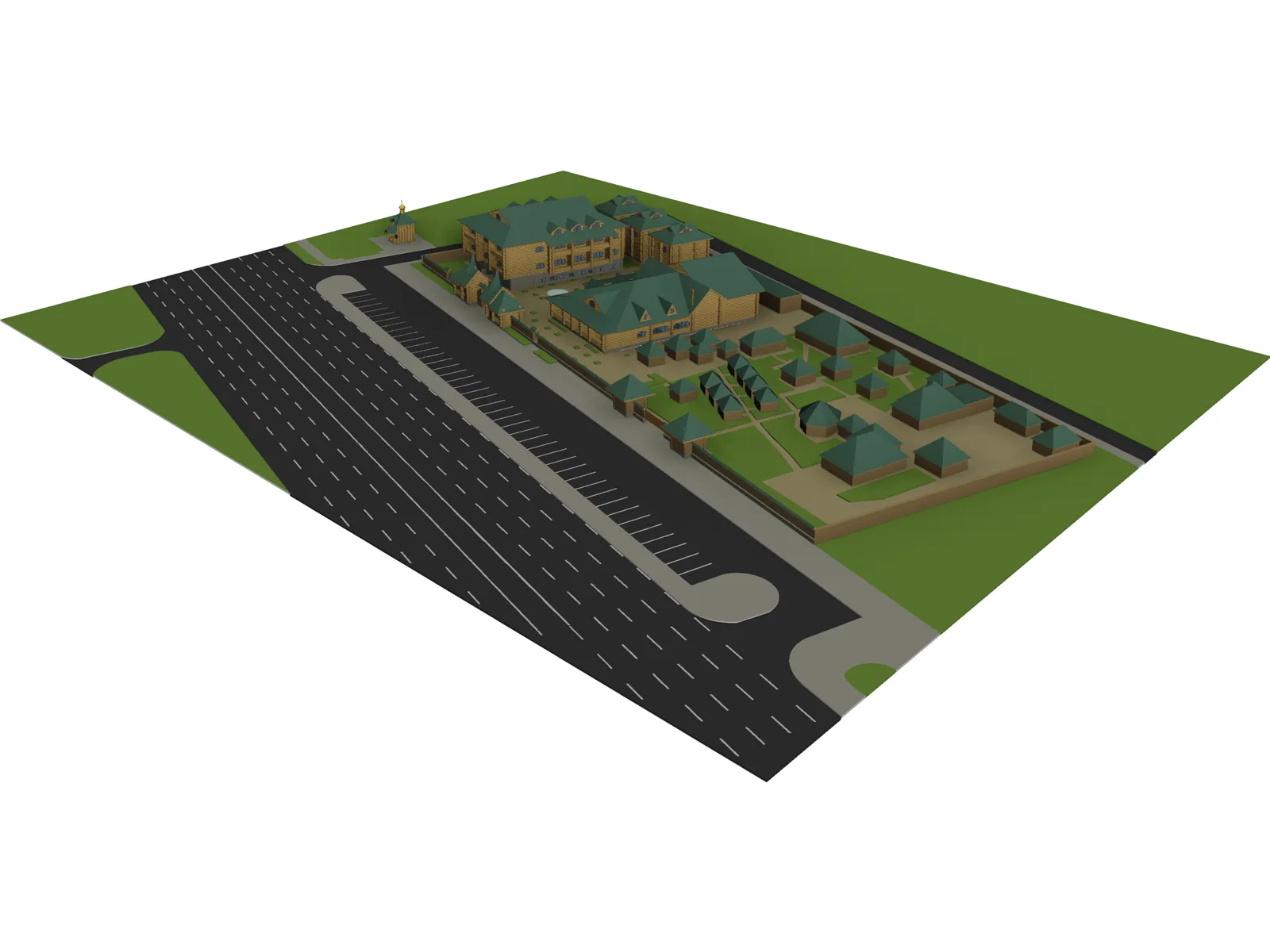 Pilgrimage Complex with Chapel 3D Model main preview
