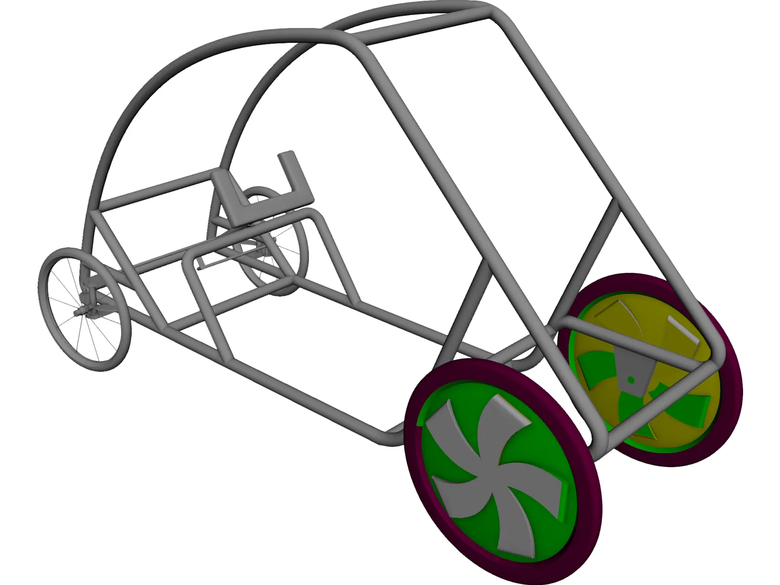 Shell Eco Marathon Car Chassis 3D Model main preview