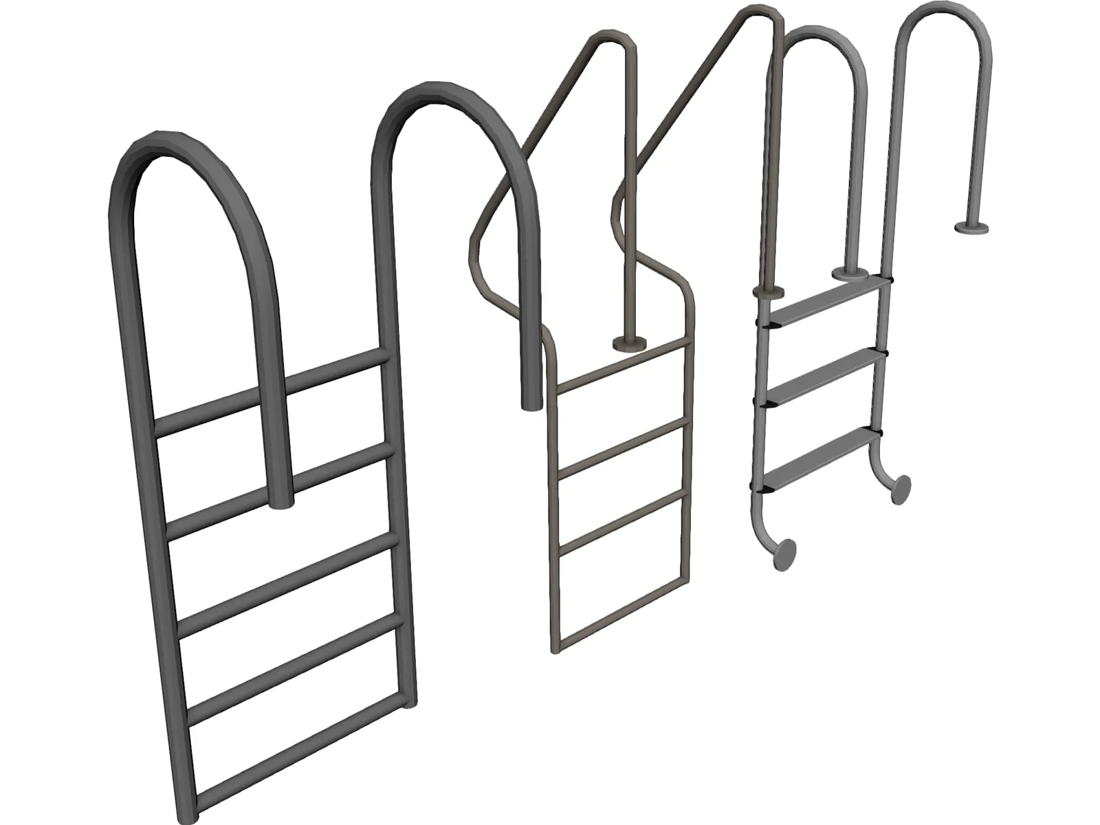 Pool Stairs 3D Model main preview