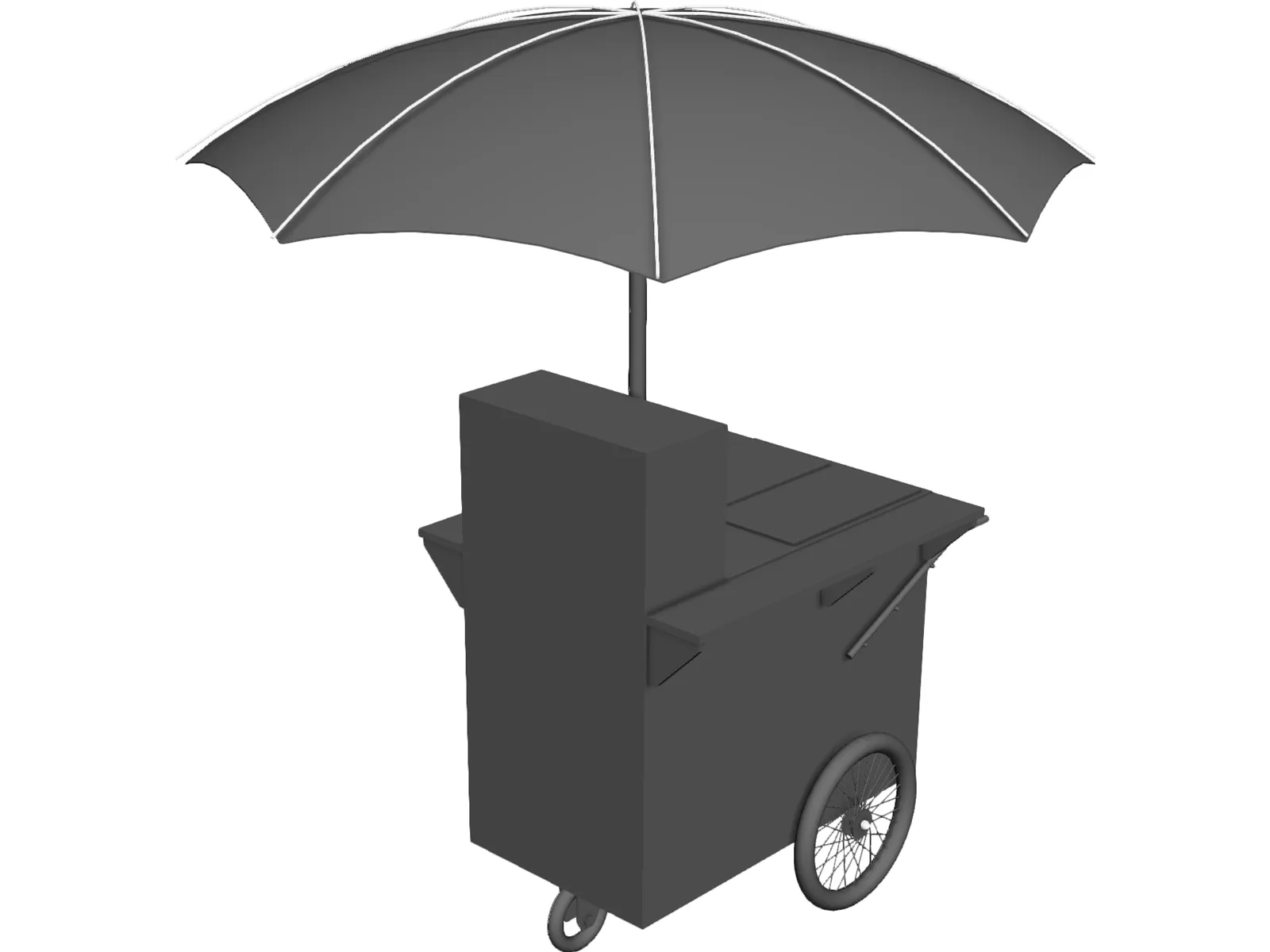 Hot Dog Cart 3D Model main preview