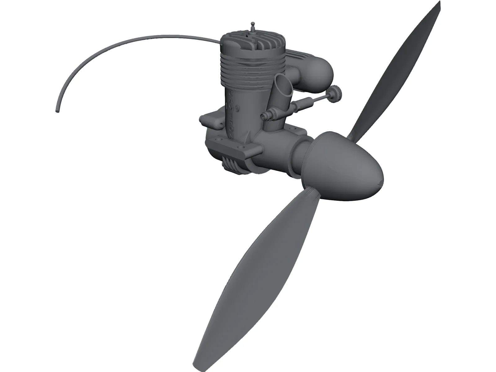 RC Cameron Plane Engine 3D Model main preview