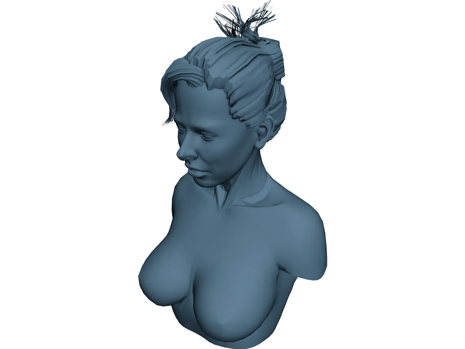 Female Torso Head 3D Model main preview