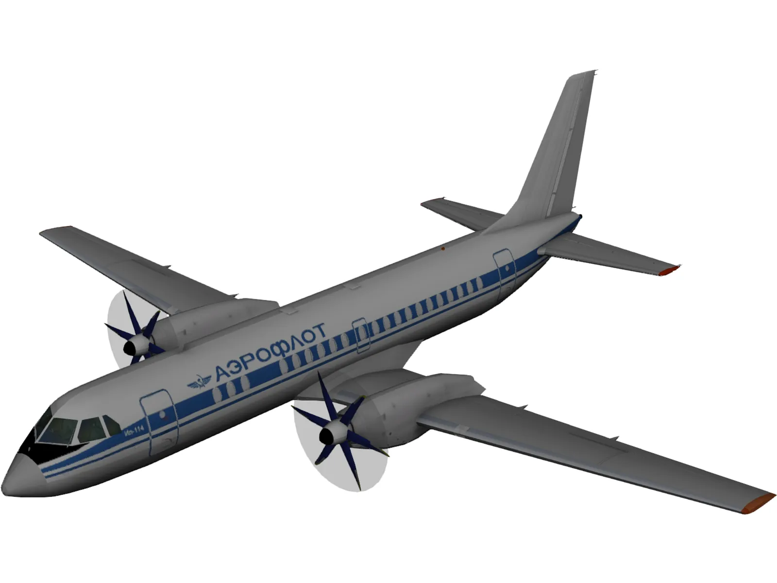 Ilyushin IL-114 3D Model main preview