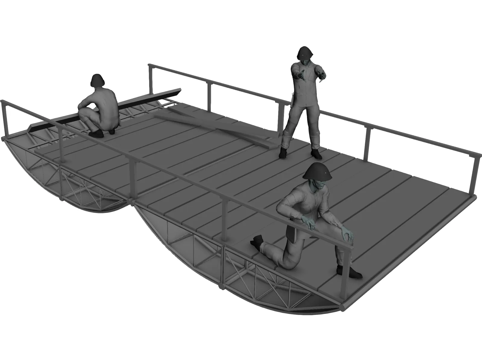 Ponton Bridge PMP 3D Model main preview