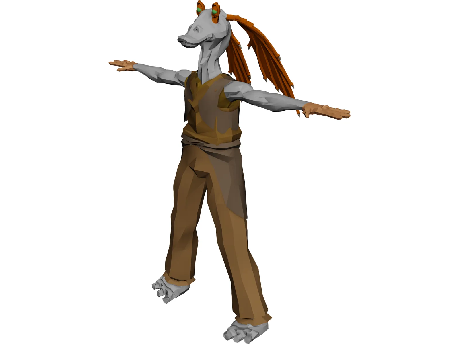 Star Wars Jar Jar Binks 3D Model main preview