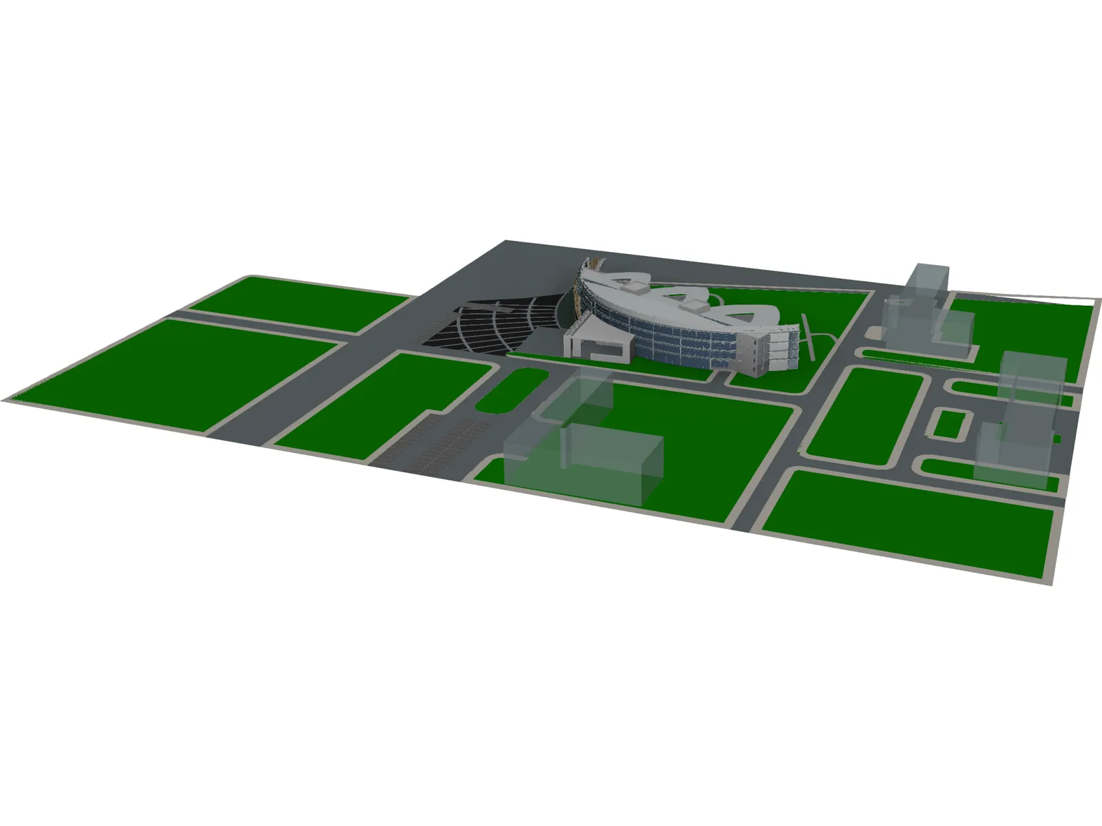 Circular Glistens Leisure Center 3D Model main preview