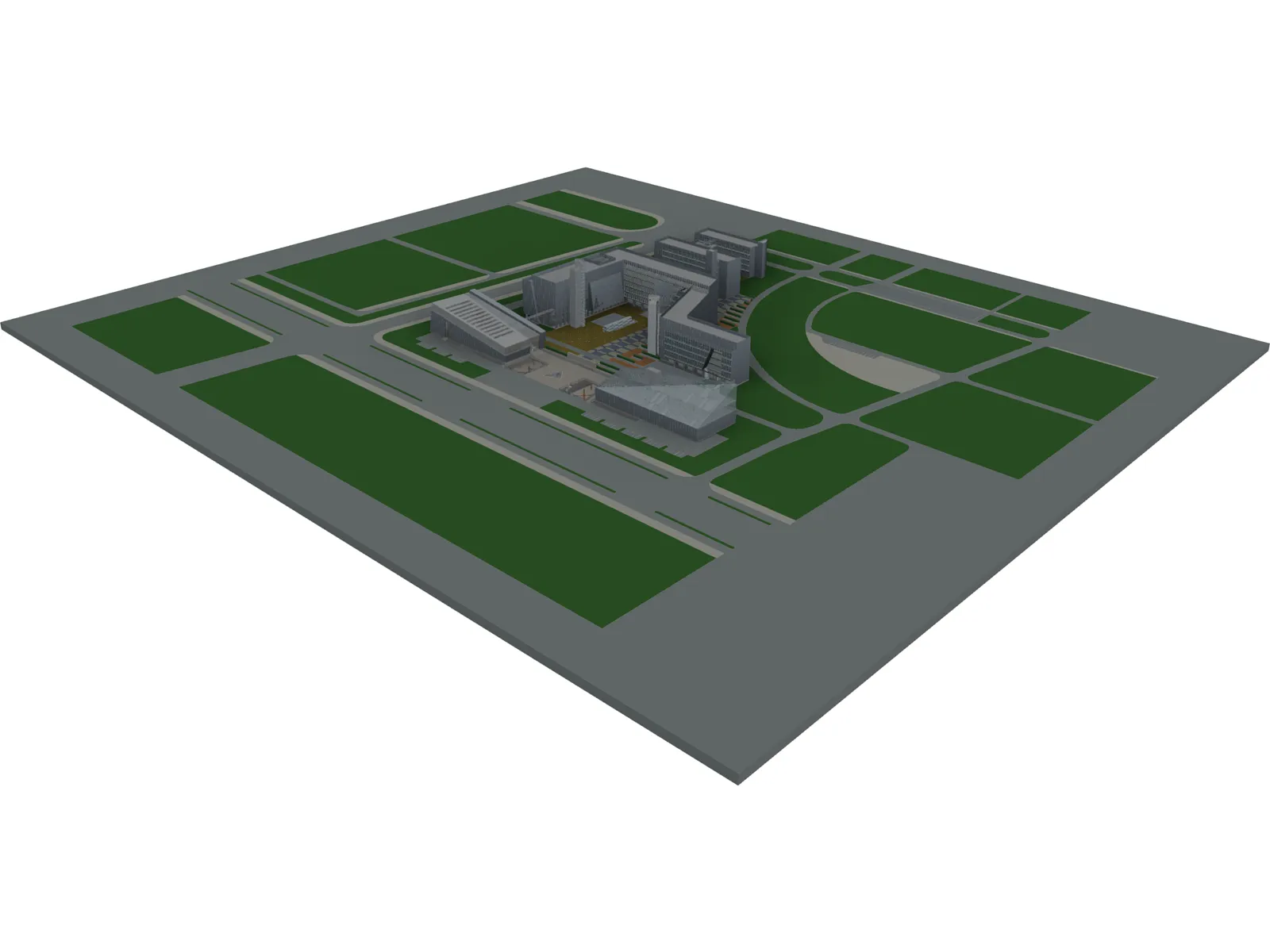 Industrial Park Area 3D Model main preview