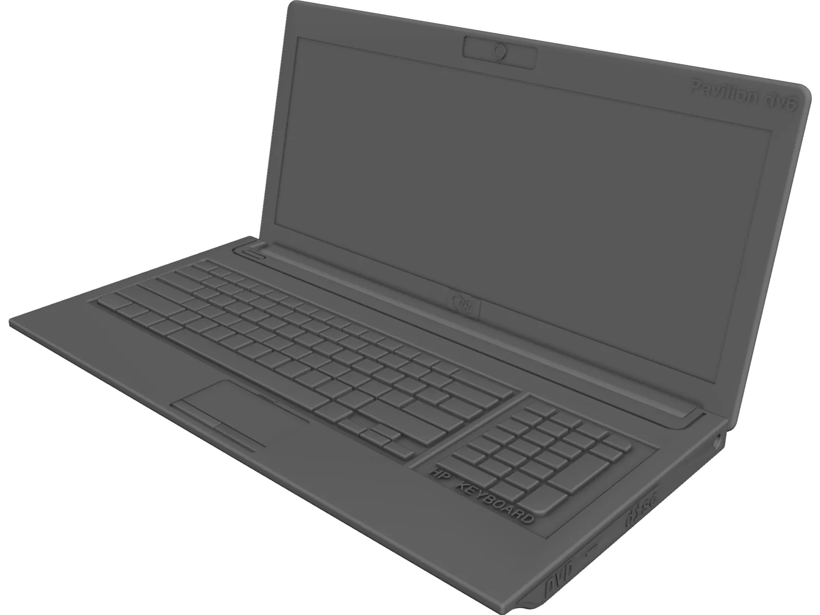 HP Laptop Pavilion dv6 3D Model main preview