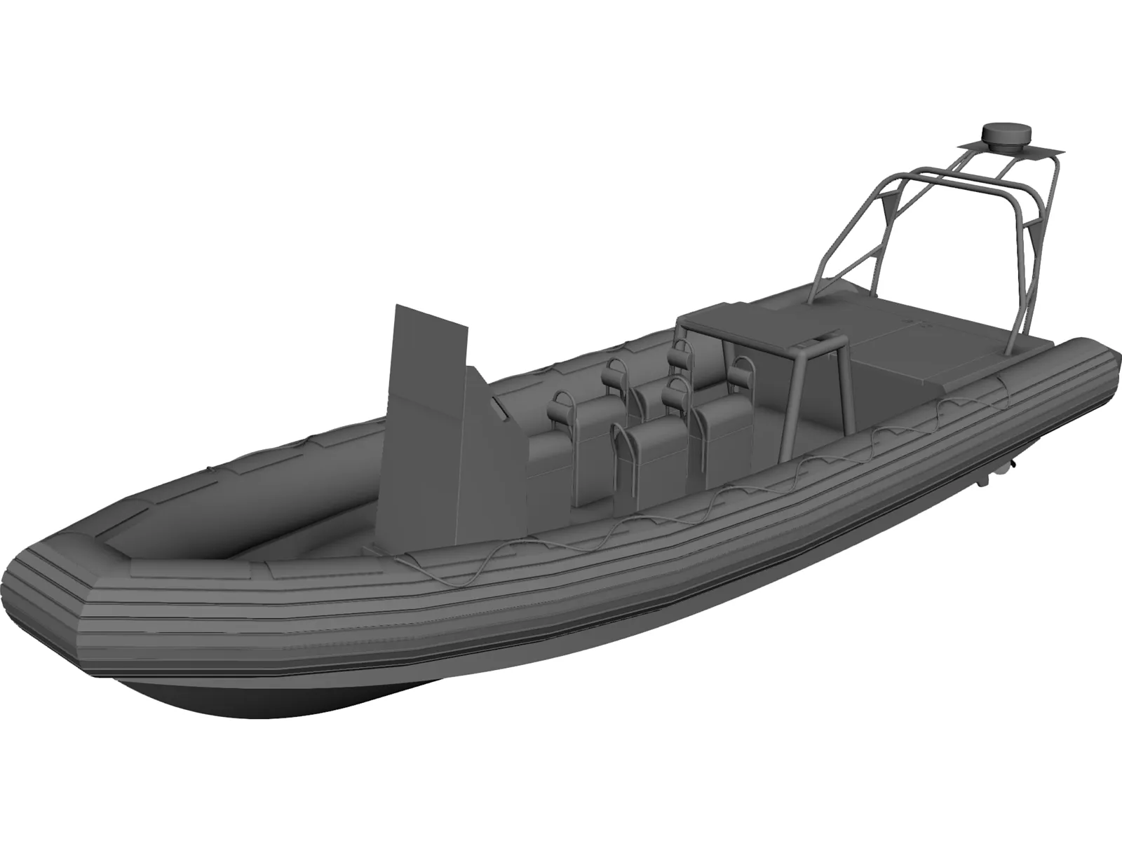 Rigid Inflatable Boat 3D Model main preview