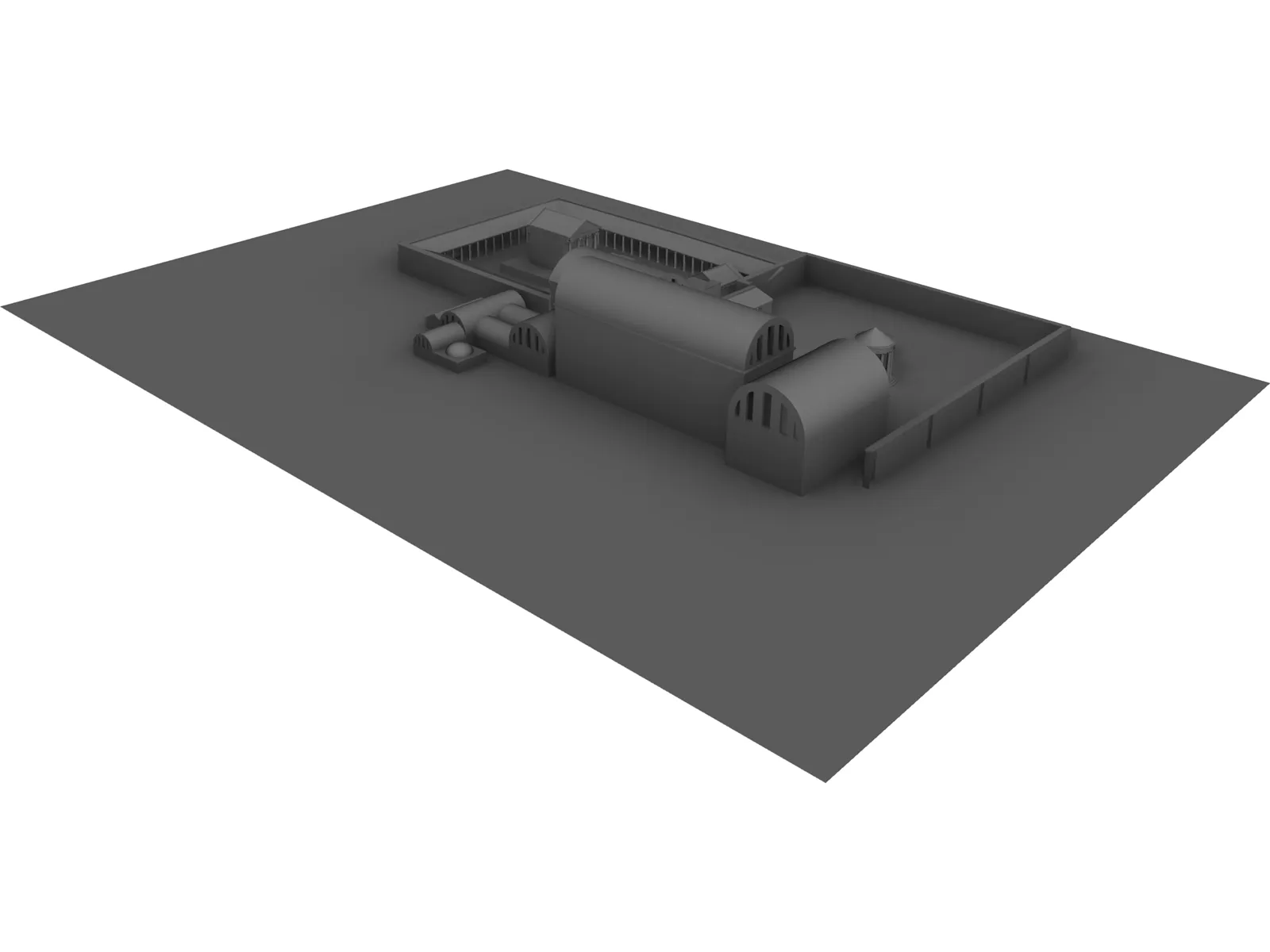 Roman Bath House and Temple 3D Model main preview