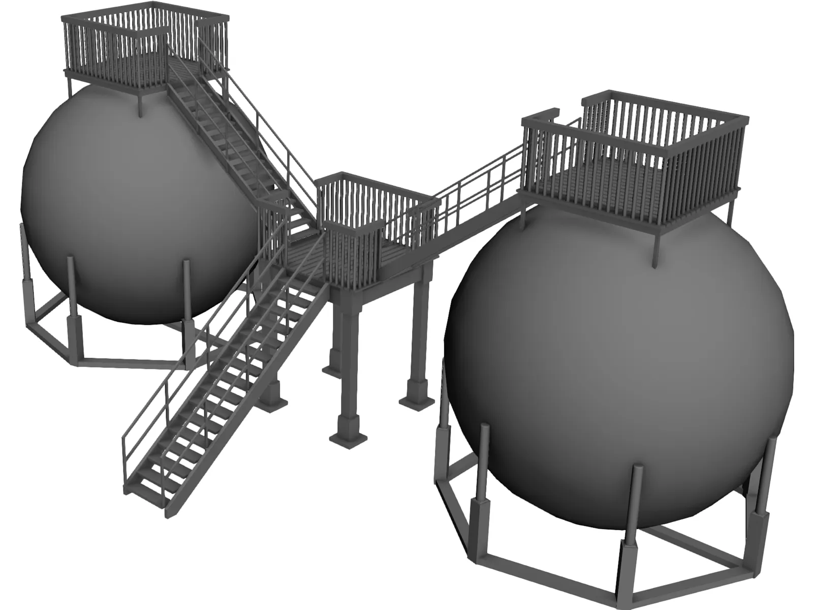 Oil Storage Tanks 3D Model main preview