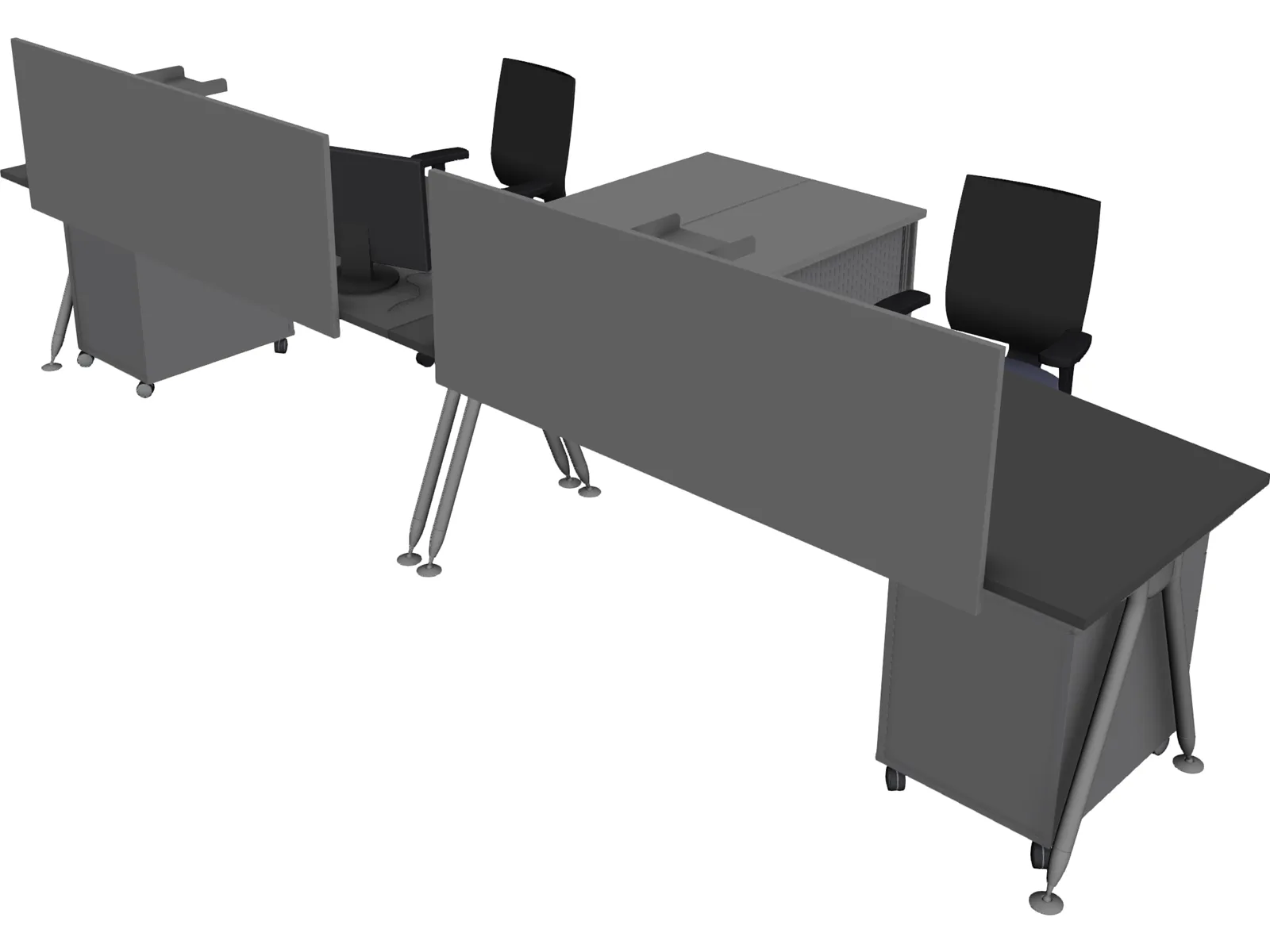 Office Table 3D Model main preview