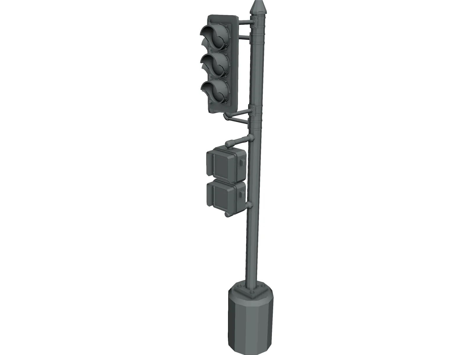 Traffic Signal Post 3D Model main preview